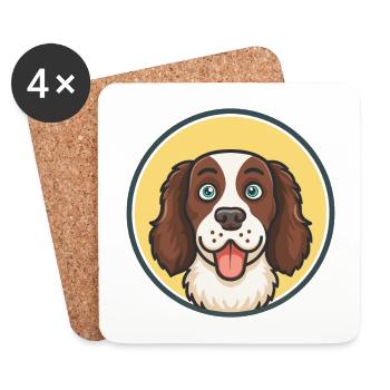 Large Munsterlander Dog Breed Funny Cartoon Kawaii - Coasters (set of 4) - white - Front
