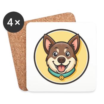 Limer Hund Rasse Cartoon Kawaii Clipart Tier Haustier - Untersetzer (4er-Set) - Weiß - Vorne