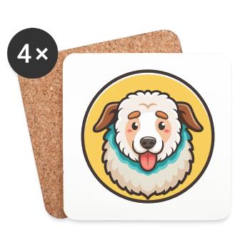 Maremmano Abruzzese Sheepdog Dog Breed Cartoon Pet - Coasters (set of 4) - white - Front
