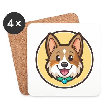 Norrbottenspets Hunderasse Cartoon Kawaii Clipart - Untersetzer (4er-Set) - Weiß - Vorne