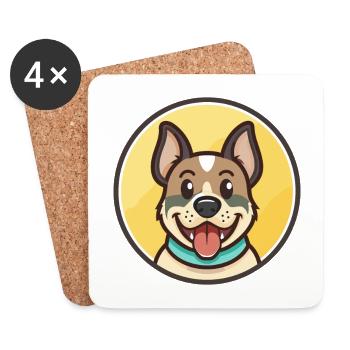 Perro De Presa Mallorquin Hunderasse Cartoon Kawaii - Untersetzer (4er-Set) - Weiß - Vorne