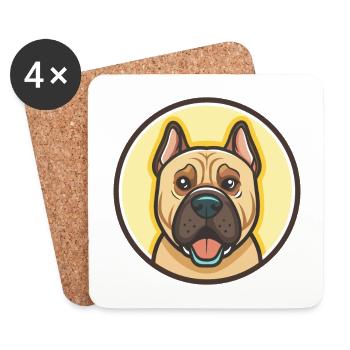 Perro De Presa Canario Hunderasse Cartoon Kawaii - Untersetzer (4er-Set) - Weiß - Vorne