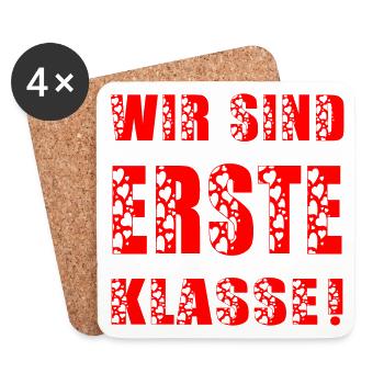 EINSCHULUNG SCHULANFANG GRUNDSCHULE - Untersetzer (4er-Set) - Weiß - Vorne
