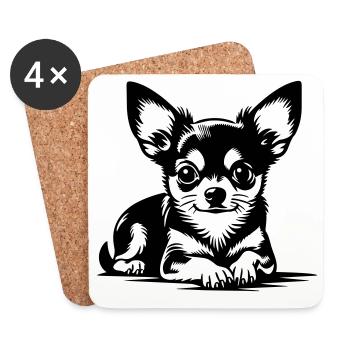 Chihuahua - Untersetzer (4er-Set) - Weiß - Vorne