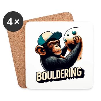 Bouldern Schimpanse Klettern Geschenk - Untersetzer (4er-Set) - Weiß - Vorne