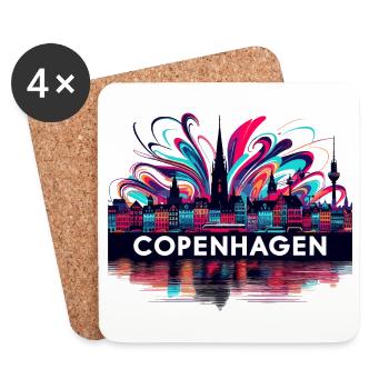 Kopenhagen Hauptstadt Dänemark Geschenk - Untersetzer (4er-Set) - Weiß - Vorne