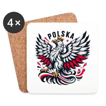 Polen Polska polnisch rot weiß Adler Krone Geschen - Untersetzer (4er-Set) - Weiß - Vorne
