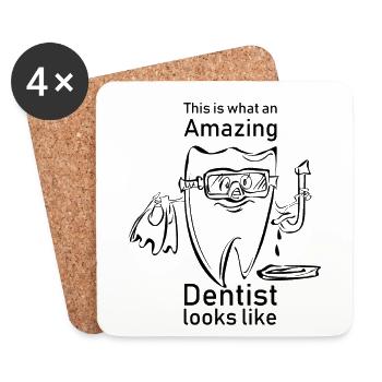 Funny saying as a gift for dentist. - Coasters (set of 4) - white - Front