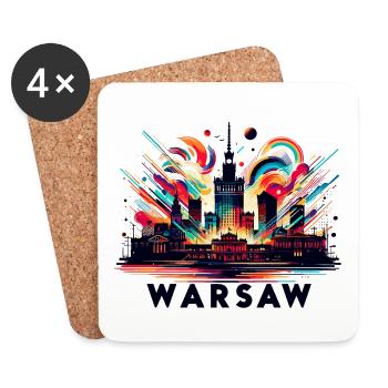 Warschau Hauptstadt Polen Geschenk - Untersetzer (4er-Set) - Weiß - Vorne