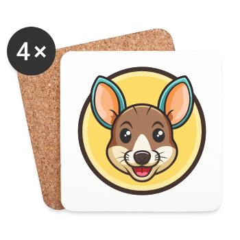 Ratonero Murciano Dog Breed Cartoon Kawaii Clipart - Coasters (set of 4) - white - Front