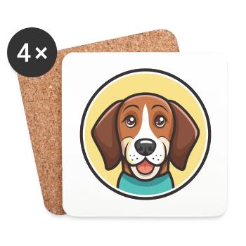 Schweizerischer Niederlaufhund Race de chien Dessin animé - Dessous de verre (lot de 4) - blanc - Devant