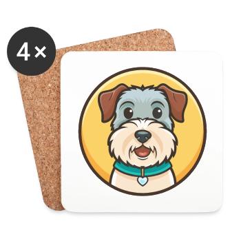 Dessin animé kawaii de la race de chien Sealyham Terrier - Dessous de verre (lot de 4) - blanc - Devant