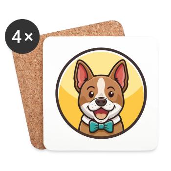 Segugio Italiano, race de chien, dessin animé, Kawaii Clipart - Dessous de verre (lot de 4) - blanc - Devant