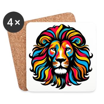 Lion - Coasters (set of 4) - white - Front