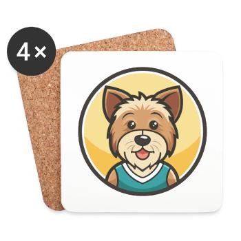 Sportlich Lucas Terrier Hunderasse Cartoon Kawaii - Untersetzer (4er-Set) - Weiß - Vorne
