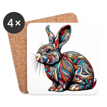 Rabbit - Coasters (set of 4) - white - Front