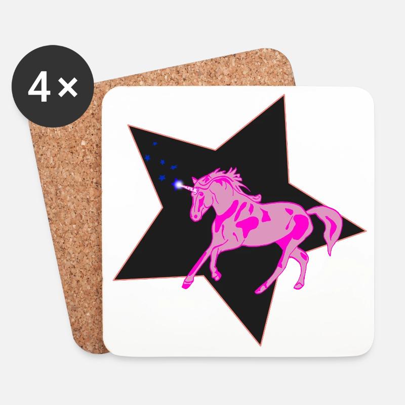 Einhorn - Untersetzer (4er-Set) - Weiß