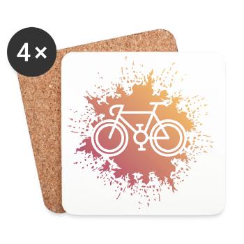 Fahrrad Splash Rennrad Gravel Farben Farbkleks - Untersetzer (4er-Set) - Weiß - Vorne