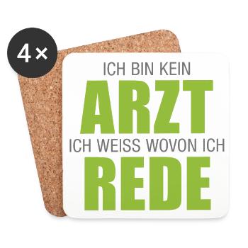Arzt, Apotheke, Ich bin kein Arzt - Untersetzer (4er-Set) - Weiß - Vorne