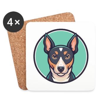 Ca Rater Mallorqui Chien Race Dessin animé Kawaii - Dessous de verre (lot de 4) - blanc - Devant