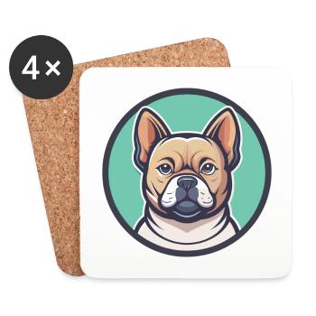 Briquet de Provence Chien Race Dessin Animé Drôle Kawaii - Dessous de verre (lot de 4) - blanc - Devant