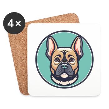 Braque Dauvergne Dog Breed Cartoon Kawaii Clipart - Coasters (set of 4) - white - Front