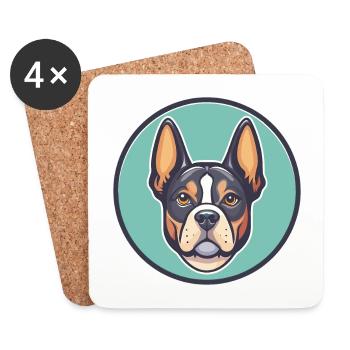 Braque Saint Germain Chien Race Dessin Animé Kawaii Pet - Dessous de verre (lot de 4) - blanc - Devant