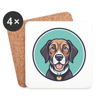 Broholmer Hund Rasse Cartoon Kawaii Clipart Tier - Untersetzer (4er-Set) - Weiß - Vorne
