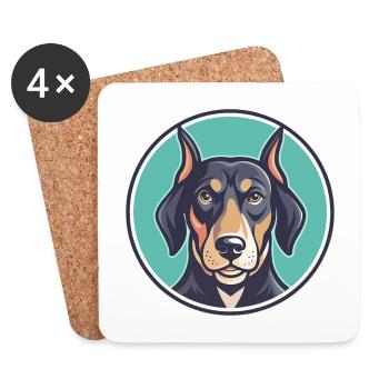 Bulgarischer Scenthound Hund Rasse Cartoon Kawaii Haustier - Untersetzer (4er-Set) - Weiß - Vorne
