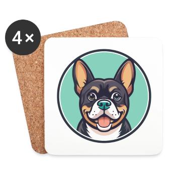 Cao De Castro Laboreiro Race Chien Dessin Animé Kawaii - Dessous de verre (lot de 4) - blanc - Devant
