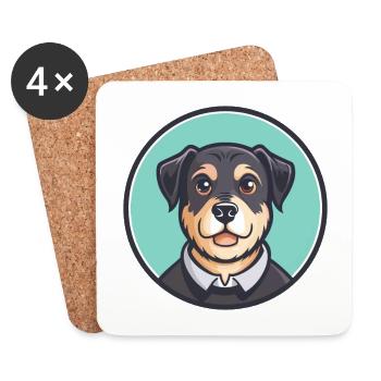 Cao De Seo Miguel Dog Breed Cartoon Kawaii - Coasters (set of 4) - white - Front