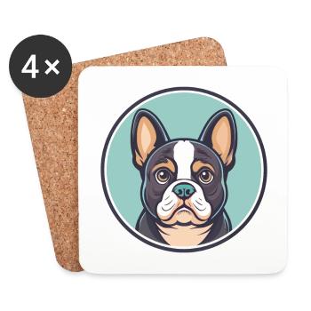 Chien Francais Tricolore Dog Breed Cartoon Kawaii - Coasters (set of 4) - white - Front