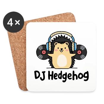 DJ Hedgehog – der charmante Igel in der Welt der Musik - Untersetzer (4er-Set) - Weiß - Vorne
