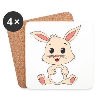 Lapin Lapin - Dessous de verre (lot de 4) - blanc - Devant