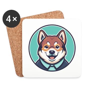 Donggyeongi Dog Breed Funny Cartoon Kawaii Clipart - Coasters (set of 4) - white - Front