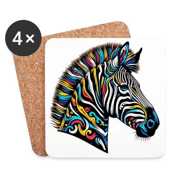 Zebra - Coasters (set of 4) - white - Front