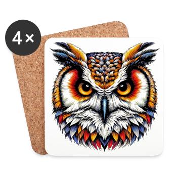 Owl - Coasters (set of 4) - white - Front