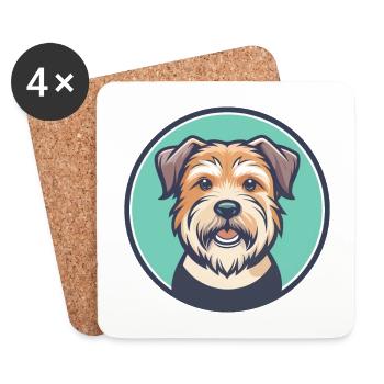 Glen Of Imaal Terrier Chien Race Dessin Animé Kawaii Pet - Dessous de verre (lot de 4) - blanc - Devant