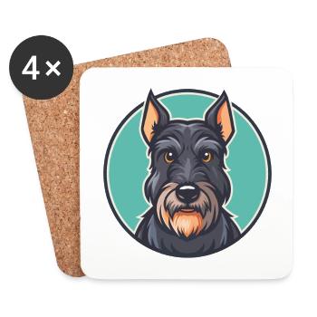 Kerry Blue Terrier Dog Breed Cartoon Kawaii - Coasters (set of 4) - white - Front