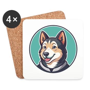 Limer Hund Rasse Cartoon Kawaii Clipart Tier Haustier - Untersetzer (4er-Set) - Weiß - Vorne