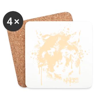 Wolf Hund Graffit Portrait Logo Symbol icon - Untersetzer (4er-Set) - Weiß - Vorne