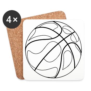 Dessin de basket-ball - Dessous de verre (lot de 4) - blanc - Devant