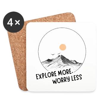 Geschenk Abenteurer Bergsteiger Kletterer Spruch - Untersetzer (4er-Set) - Weiß - Vorne