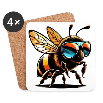 Abeille - Dessous de verre (lot de 4) - blanc - Devant