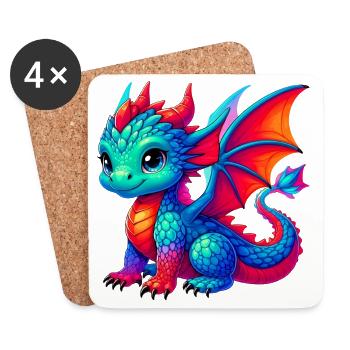 Dragon - Coasters (set of 4) - white - Front