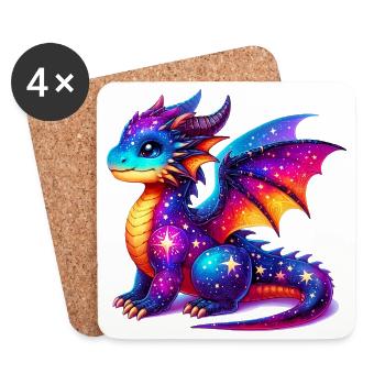 Dragon - Dessous de verre (lot de 4) - blanc - Devant
