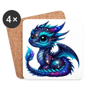 Dragon - Dessous de verre (lot de 4) - blanc - Devant