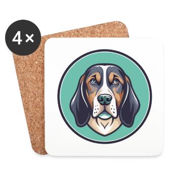 Polnischer Hund Rasse Cartoon Kawaii Clipart Haustier - Untersetzer (4er-Set) - Weiß - Vorne