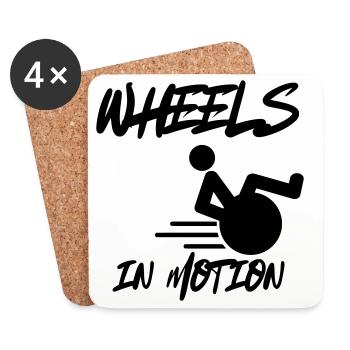 Les roues du fauteuil roulant sont toujours en mouvement * - Dessous de verre (lot de 4) - blanc - Devant