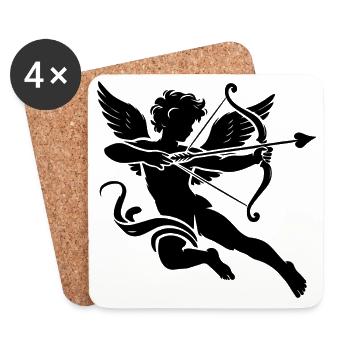 classic Cupid shooting his love arrows - Coasters (set of 4) - white - Front